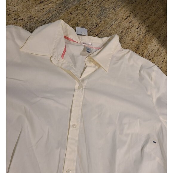 New! Lot of 2 Old Navy Women's Size XXL White Perfect Fit Stretch Button Shirt - Picture 6 of 16